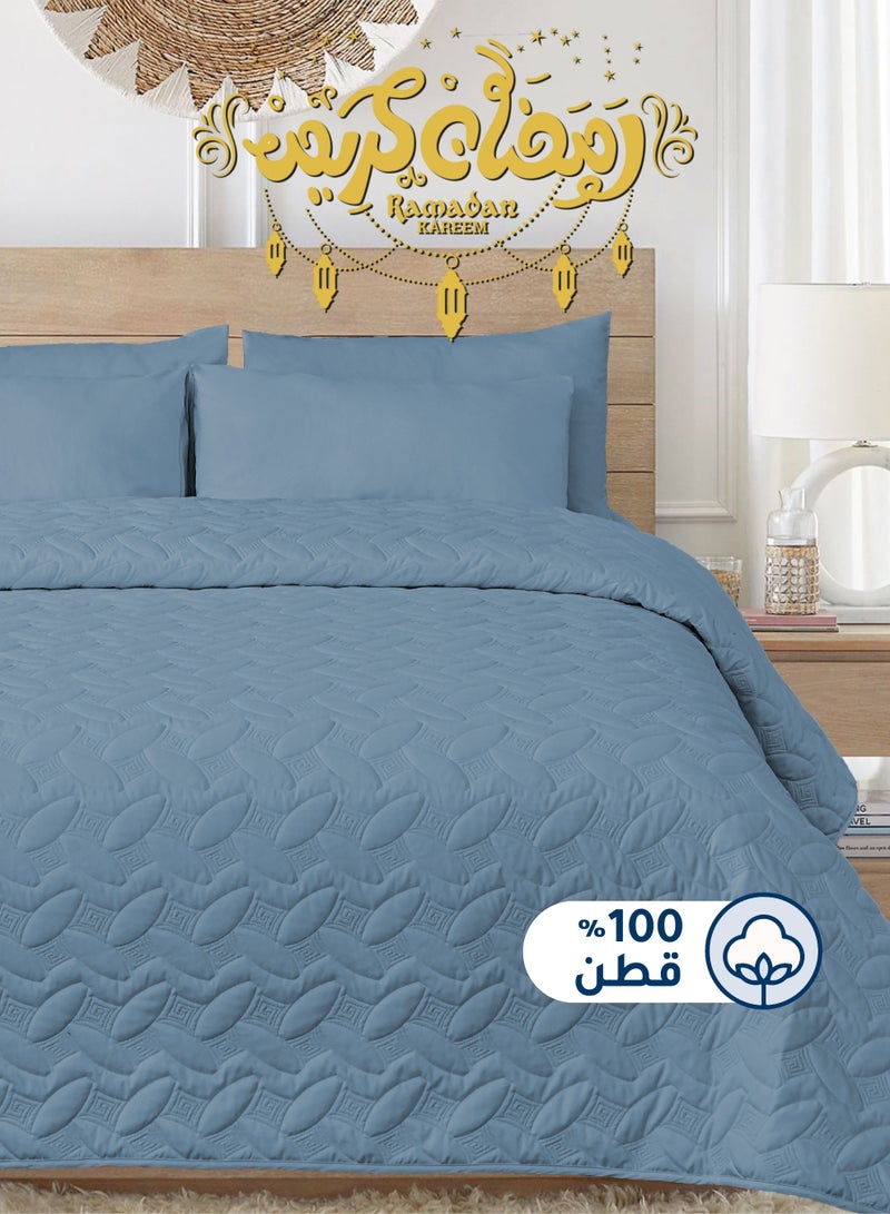 سيد المنسوجات المنزلية مفرش مضغوط مفرد من قطن، يناسب سرير بحجم 120 × 200 سم، 3 قطع، سلسلة إلميرا - Image 1